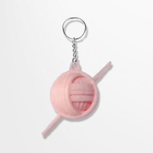 3D Printed Ball of Yarn and Hook Keychain