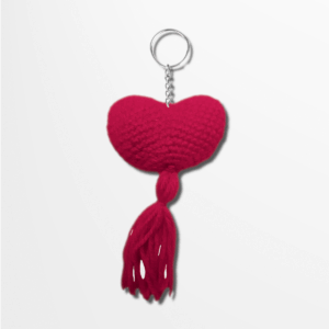 Pink Tassel Heart Keychain