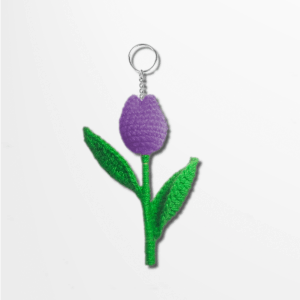 Purple Tulip Flower Keychain