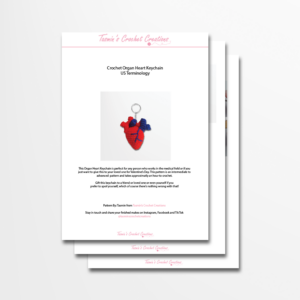 Crochet Organ Heart Keychain PDF Pattern