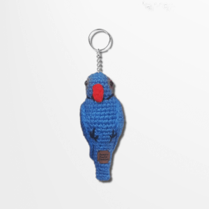 Blue Ringneck Parrot Keychain