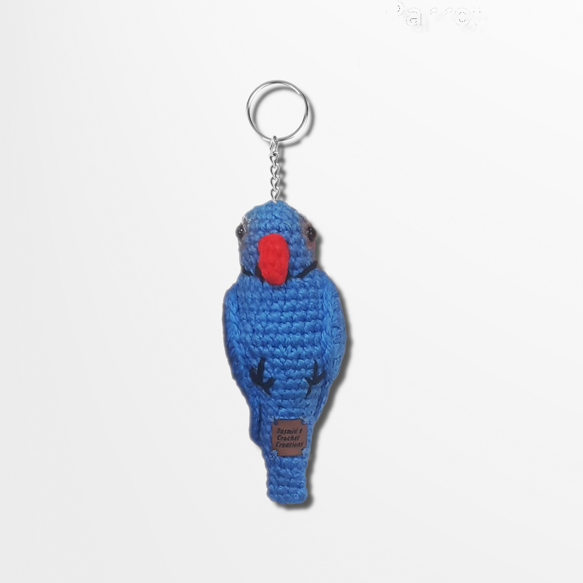 Blue Ringneck Parrot Keychain