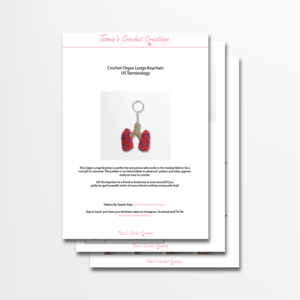 Crochet Organ Lungs Keychain PDF Pattern