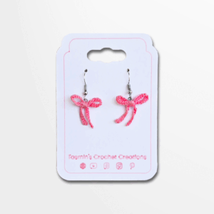 Pink Bow Earrings