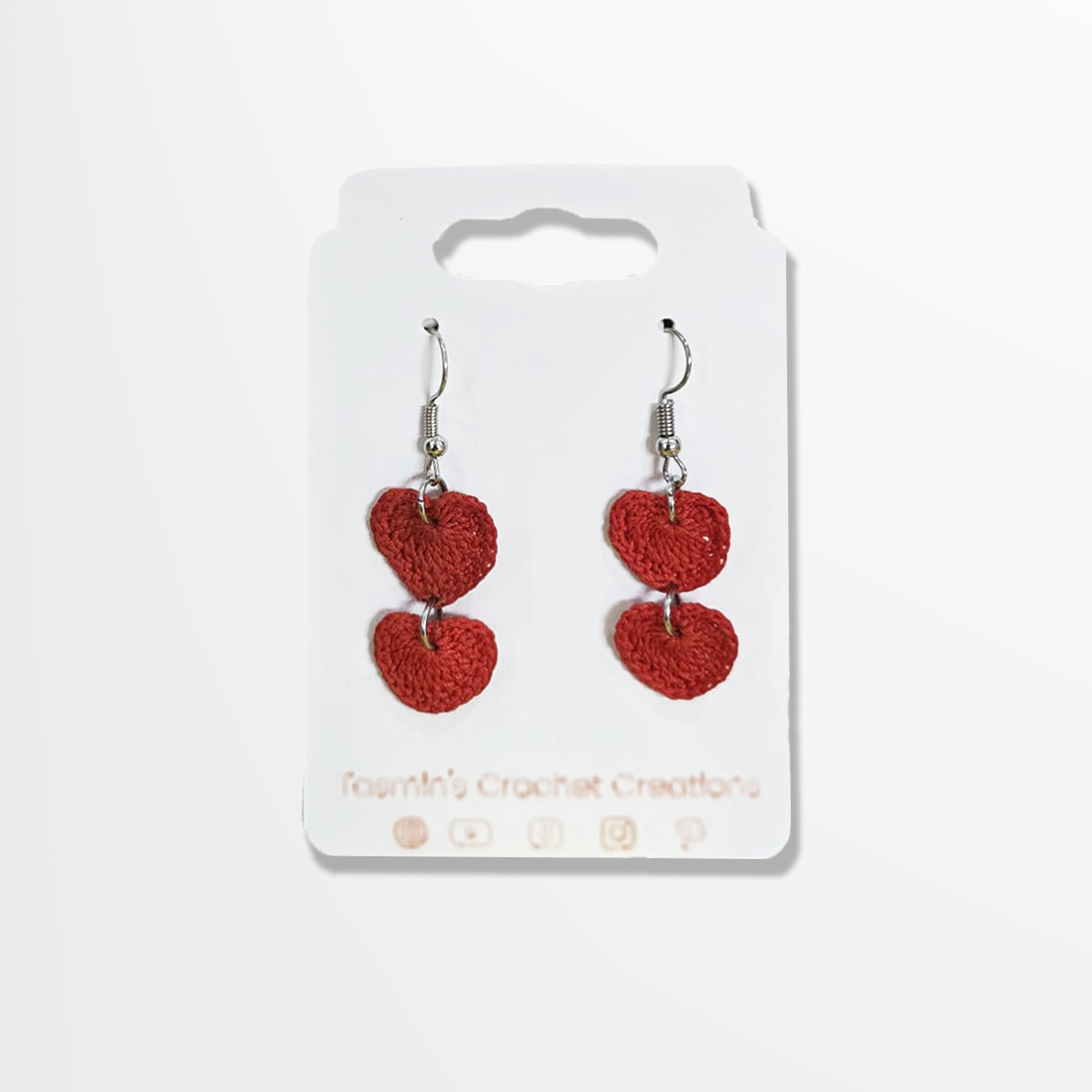 Red Heart Earrings - Image 2