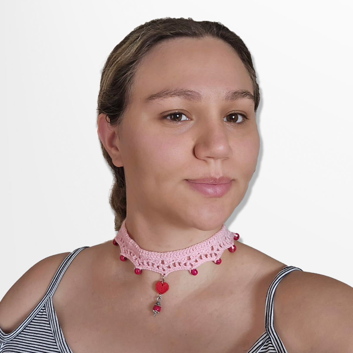 Heart Pendant Chocker Necklace - Image 3