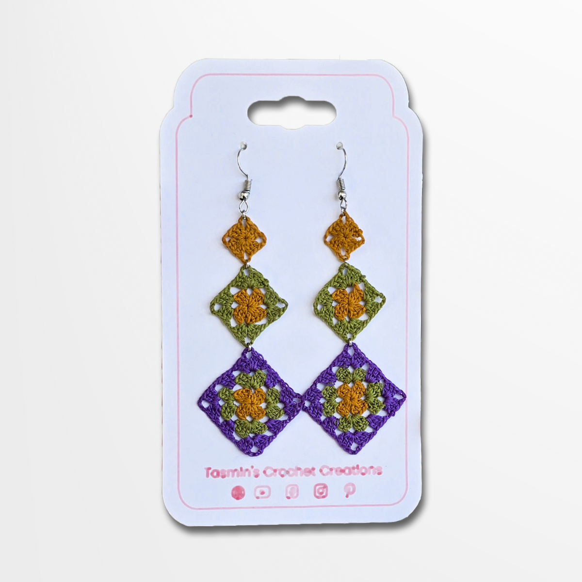 Autumn Mosaic Granny Square Earrings