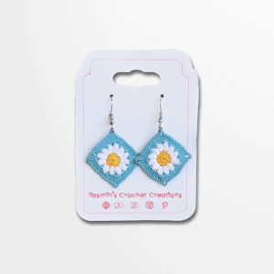 Blue Daisy Earrings
