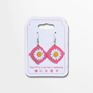 Pink Daisy Earrings