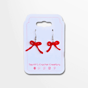 Red Bow Earrings
